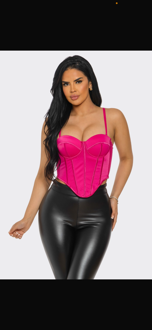 Mesh corset - Fuchsia