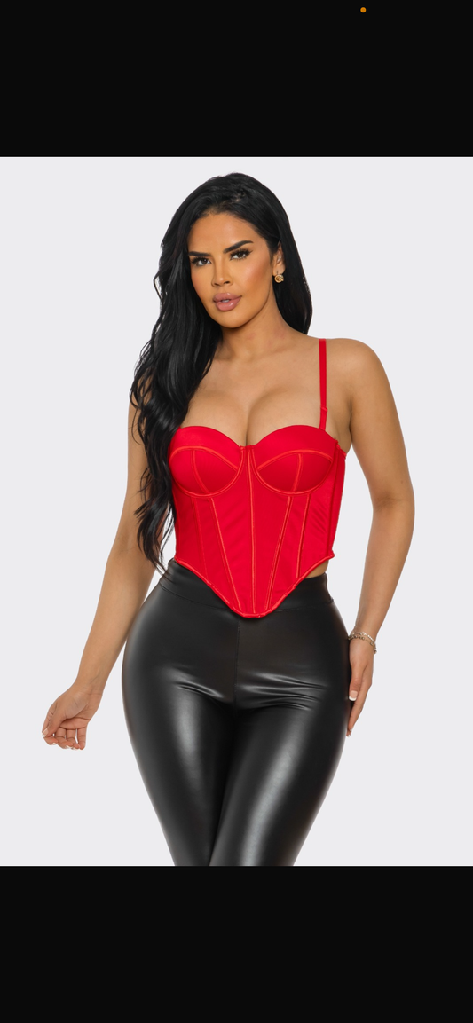 Mesh corset -  RED