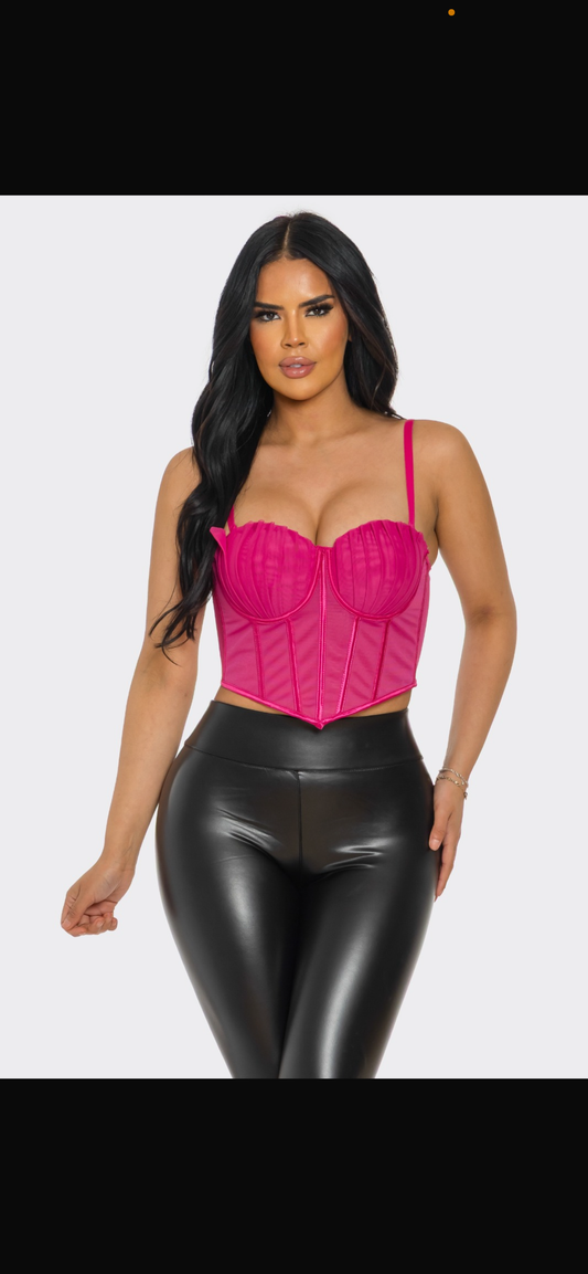 Mesh corset - fuschia