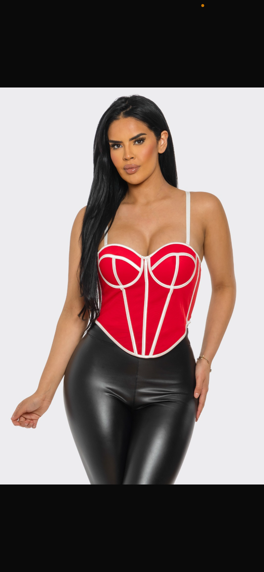 Mesh corset -  Red
