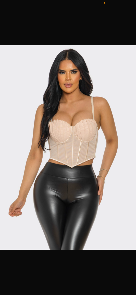 Mesh corset - Nude