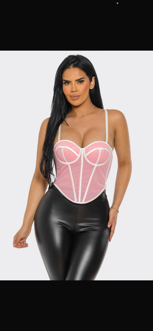 Mesh corset -  Pink