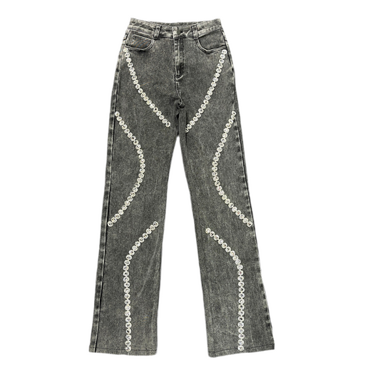 Wide pants with diamonds Grey