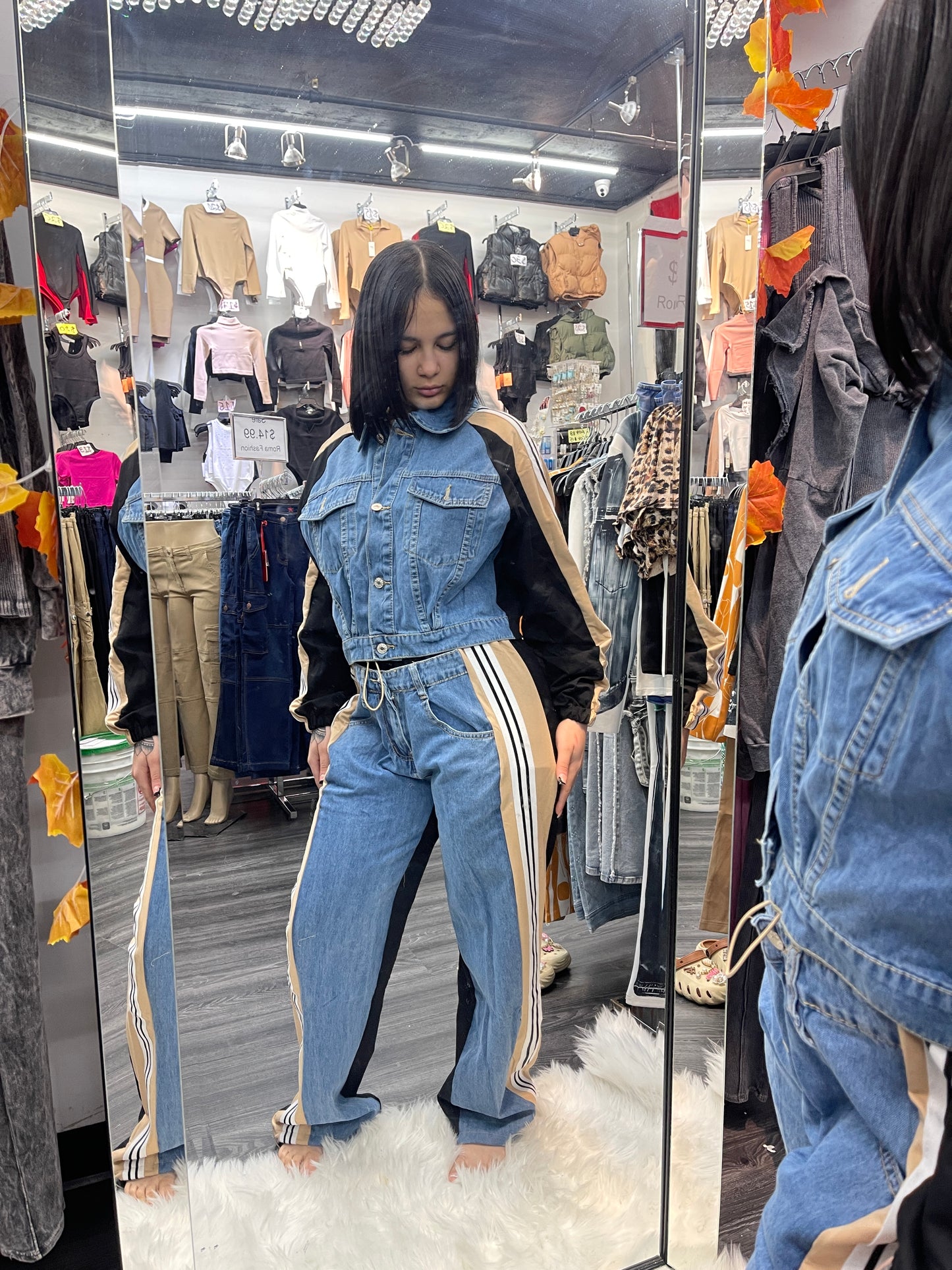 Denim two piece set