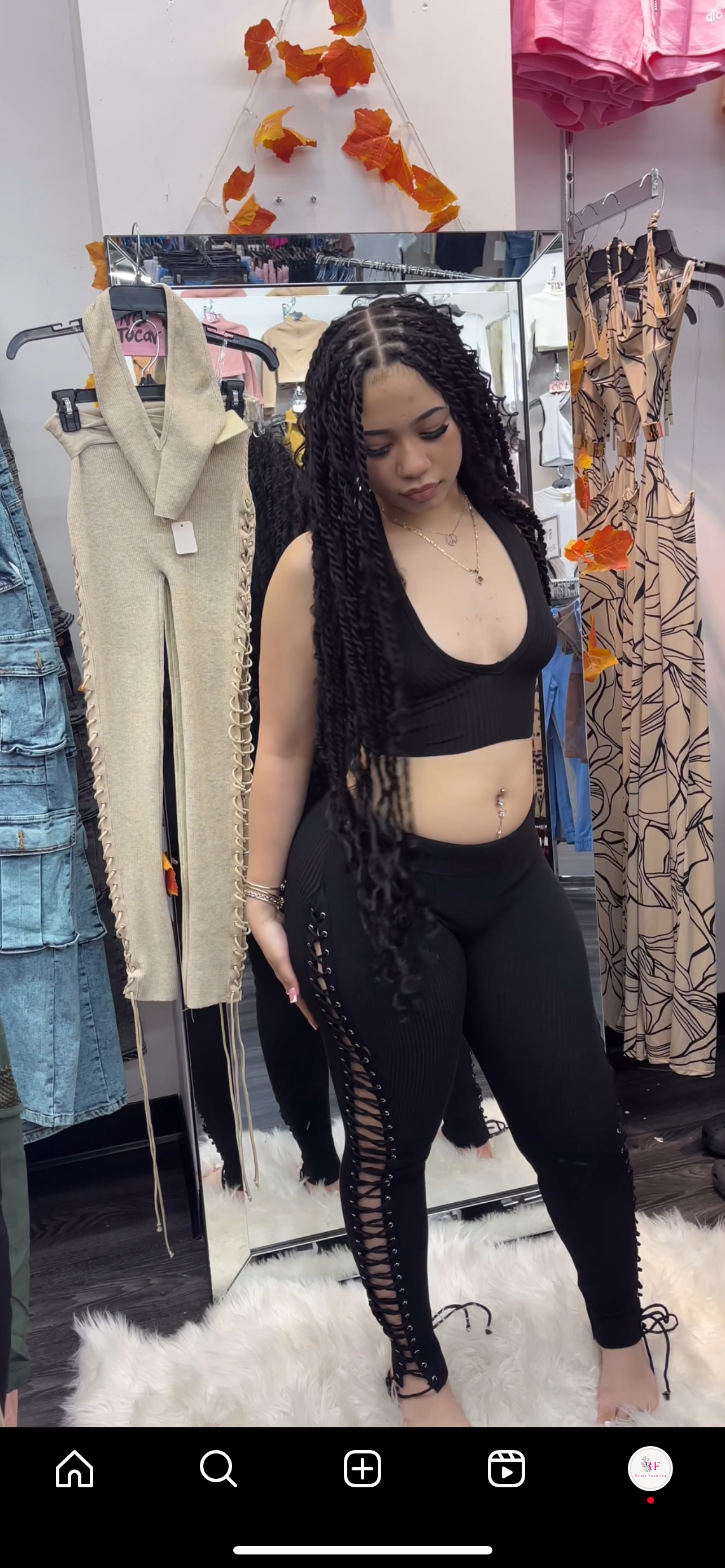 Two piece laced set halter neck